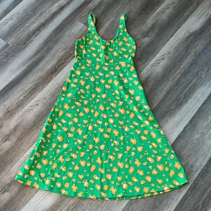 Tabitha Brown Target Dress Size S Green Orange Sleeveless Animal Print Midi